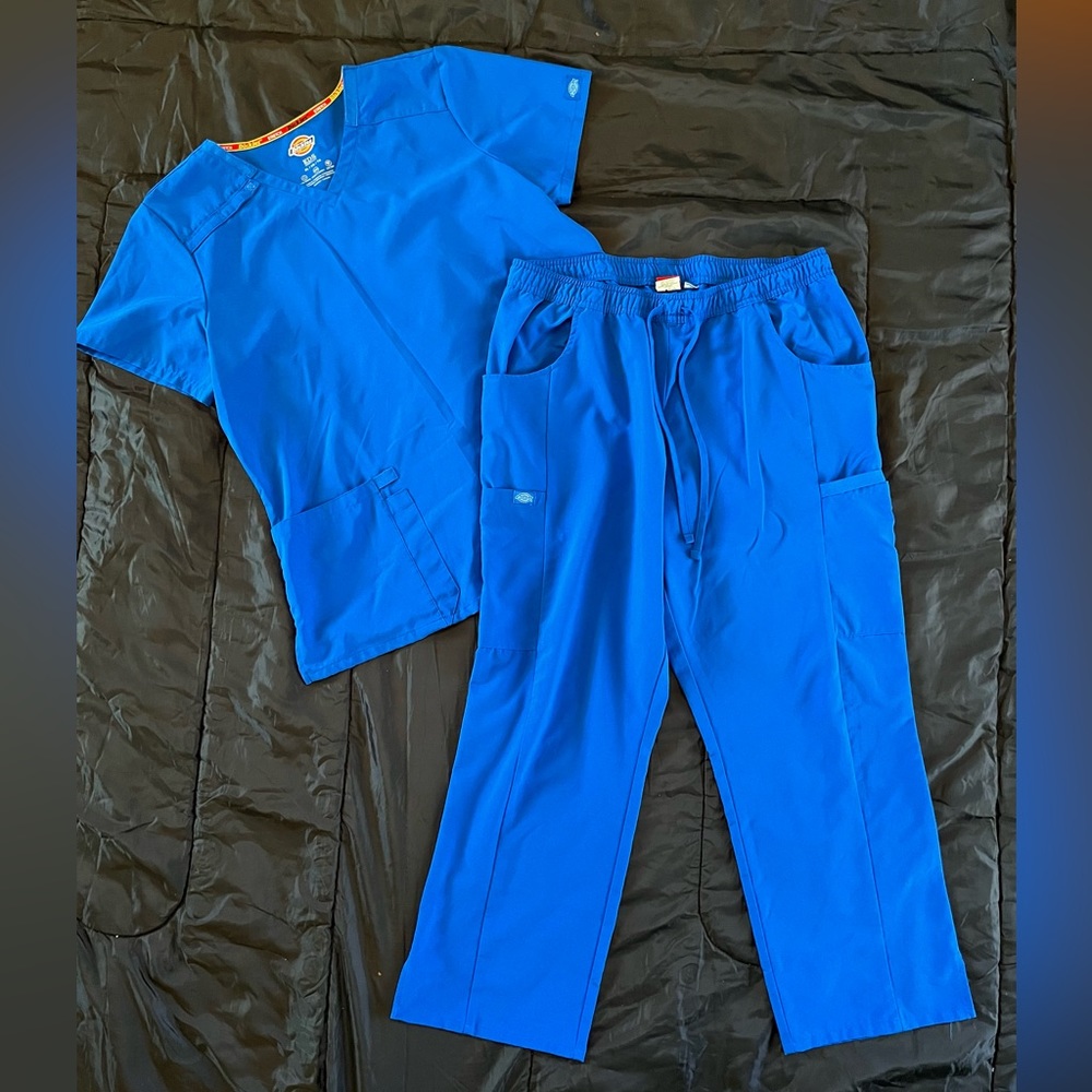 Blue Women's Petite Dickies Scrub Set